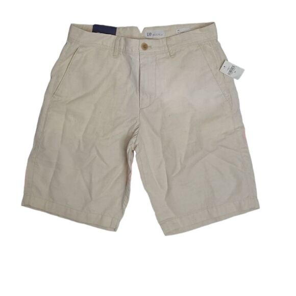 NEW Gap natural cream color linen blend  10" bermuda shorts 10 - Picture 1 of 11